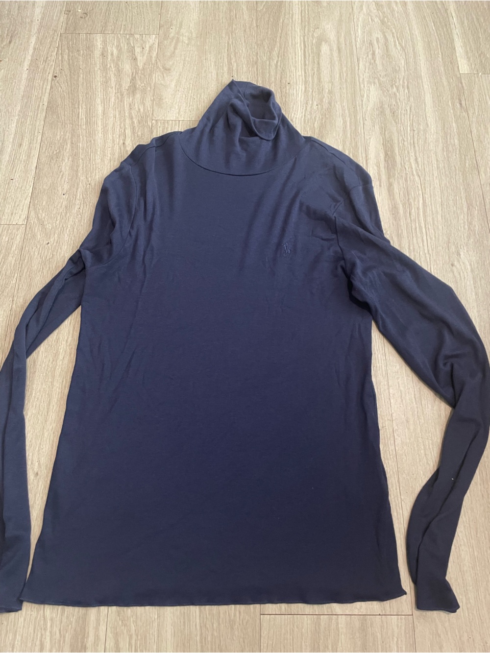 Ralph Lauren Navy Blue Long-Sleeve Turtleneck Top